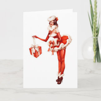 Meisje van de Kerstman van Kerstmis het Feestdagen Kaart