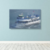 Meisje van de nevel op de Niagara rivier Canvas Afdruk (Insitu (Houten vloer))