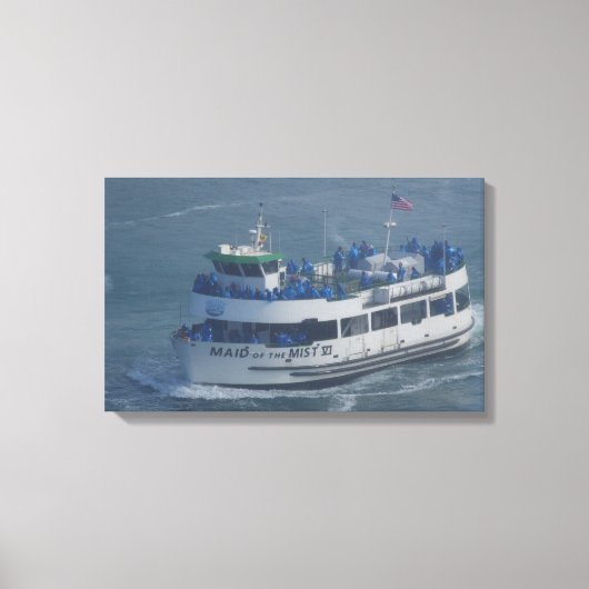Meisje van de nevel op de Niagara rivier Canvas Afdruk (Voorkant)
