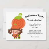Meisje van de Pumpkin Costume Lollipop Halloween P Kaart (Voorkant)