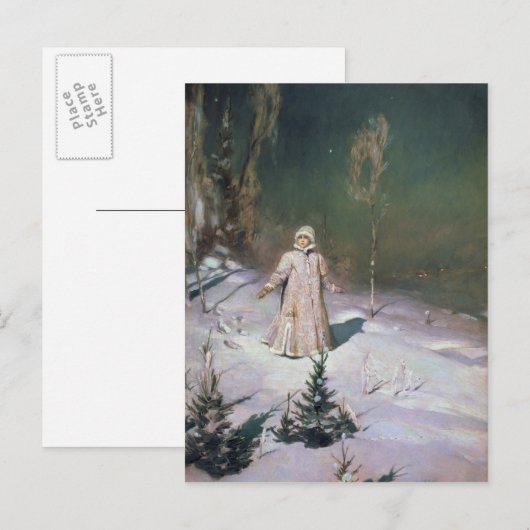 Meisje van de sneeuw, 1899 briefkaart (Voorkant / Achterkant)