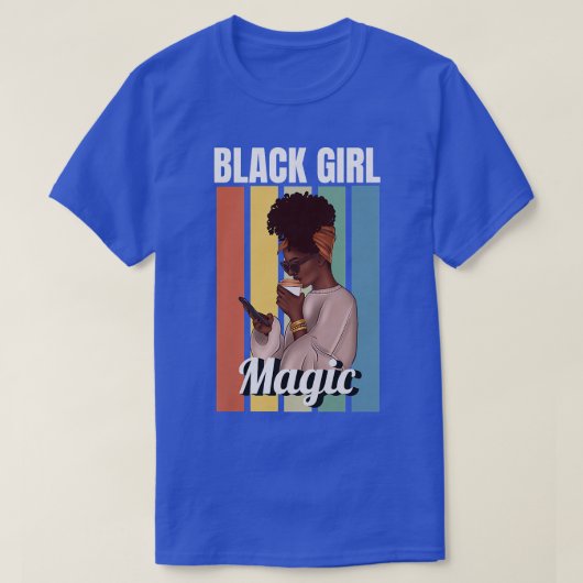Meisje van de vrouw Magic Melanin T-shirt (Design voorkant)