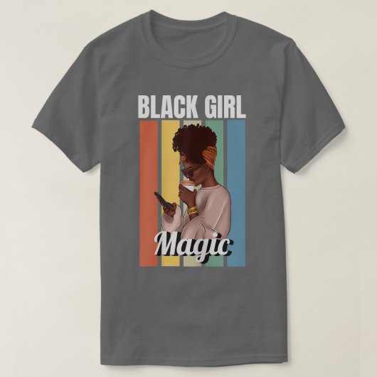 Meisje van de vrouw Magic Melanin T-shirt (Design voorkant)
