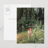 Meisje van de wilde bloemen, 1880 briefkaart (Voorkant / Achterkant)