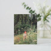 Meisje van de wilde bloemen, 1880 briefkaart (Staand voorkant)