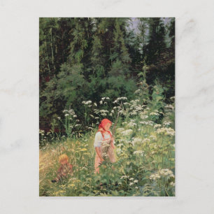 Meisje van de wilde bloemen, 1880 briefkaart