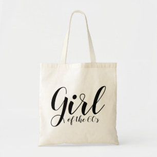 Meisje van de zestig Elegant Typografie 1960 Tote Bag