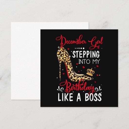 Meisje van december steekt mijn verjaardag in als kaart (Voorkant / Achterkant)