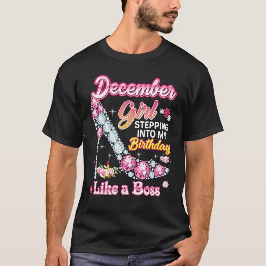 Meisje van december steekt mijn verjaardag in als  t-shirt (Voorkant)
