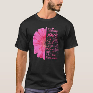 Meisje van februari 1986 37 jaar oud 37e verjaarda t-shirt