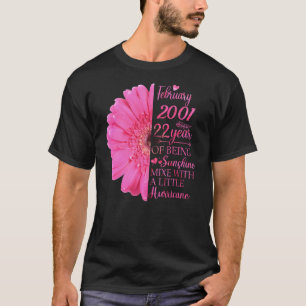 Meisje van februari 2001 22 jaar oud 22e verjaarda t-shirt