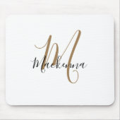 Meisje van het moderne zwarte goudmonogram van Ele Muismat (Voorkant)