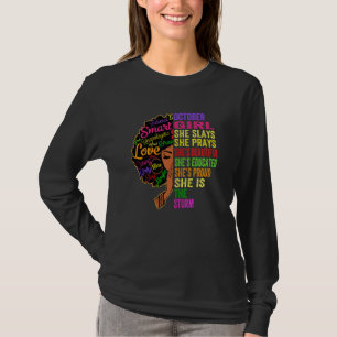 Meisje van oktober Ze speelt en beest oktober T-shirt