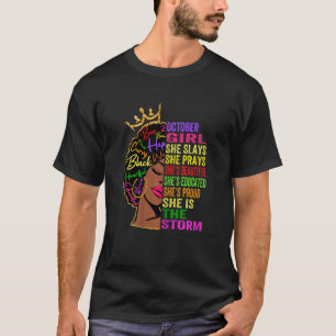 Meisje van oktober Ze speelt en beest oktober T-shirt