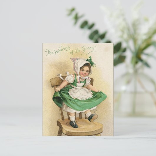  meisje van Saint Patrick's Day Briefkaart (Staand voorkant)