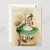 meisje van Saint Patrick's Day Briefkaart (Voorkant / Achterkant)