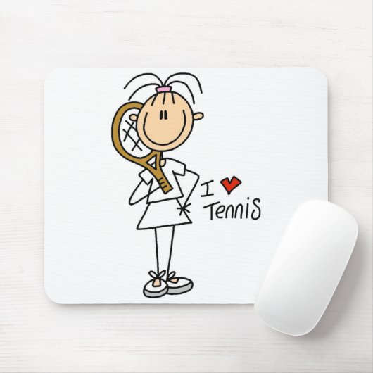 Meisje van Tennis Mousepad Muismat (Met muis)