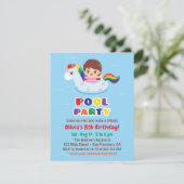 Meisje van Unicorn Pool Float Kinderen van Birthda Kaart (Staand voorkant)