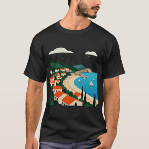 Meisje van zee en strand t-shirt