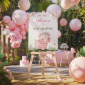 Meisje Varken Verjaardag Welkom Teken, Piggy Party Poster