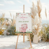 Meisje Varken Verjaardag Welkom Teken, Piggy Party Poster