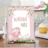 Meisje Varken Watering Hole Sign, Boerderij Party Poster