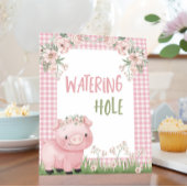 Meisje Varken Watering Hole Sign, Boerderij Party  Poster