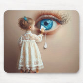Meisje veegt een traan weg muismat (Voorkant)