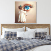 Meisje veegt tranen weg canvas afdruk (Insitu (Slaapkamer))