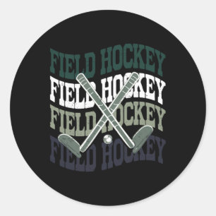 Meisje veldhockeyshirt tiener jeugd schattige zus  ronde sticker