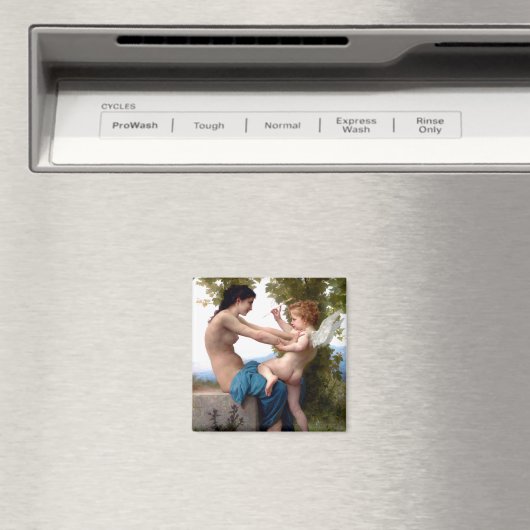 Meisje verdedigt zichzelf tegen het schilderen van magneet (Insitu (Vaatwasser))