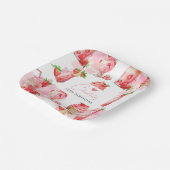 Meisje Verjaardag Aardbei Milkshake gepersonalisee Papieren Bordje (Gebogen)