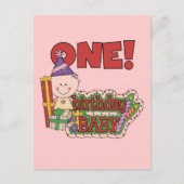 Meisje Verjaardag Baby Tshirts en geschenken Briefkaart (Voorkant)