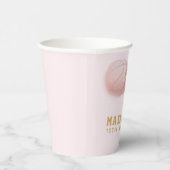 Meisje Verjaardag Basketbal Luxe Roos goud Papieren Bekers (Rechts)