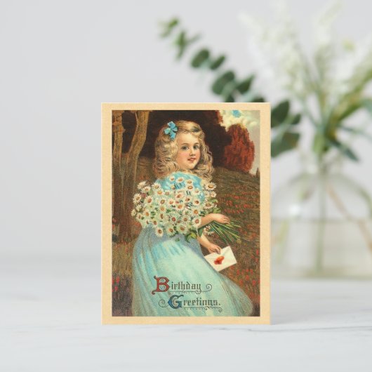  Meisje Verjaardag Briefkaart (Staand voorkant)