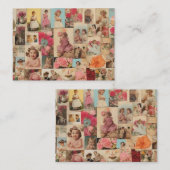 Meisje Verjaardag Collage Contactkaartje (Voorkant / Achterkant)