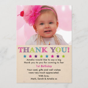 Meisje verjaardag dank je creditcard bedankkaart