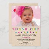 Meisje verjaardag dank je creditcard bedankkaart (Voorkant / Achterkant)