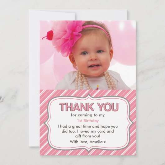 Meisje verjaardag dank je creditcard kaart (Voorkant)