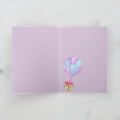 Meisje Verjaardag Gift Goud Eenhoorn Custom Person Kaart (Binnen)