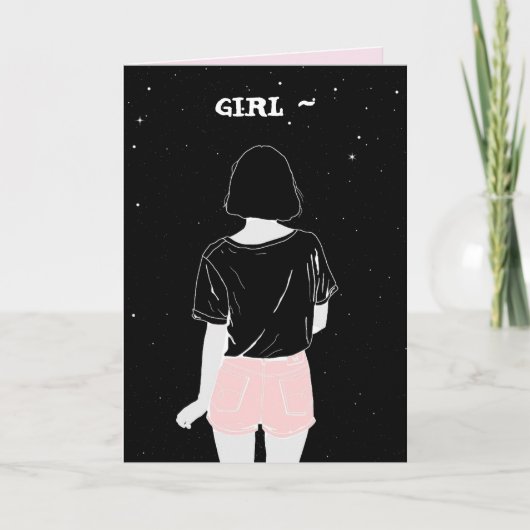 MEISJE  VERJAARDAG KAART (Voorkant)