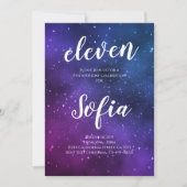 Meisje Verjaardag Paarse Sterren Galaxy Universe Kaart (Voorkant)