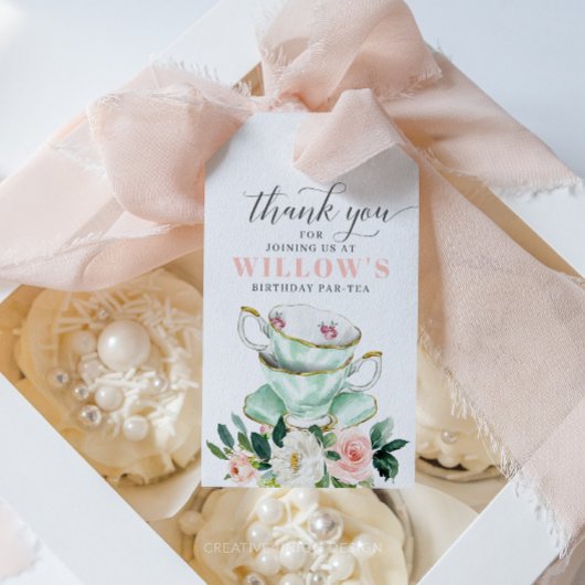 Meisje Verjaardag Party Tea Party Favoriet Label Cadeaulabel