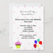 Meisje Verjaardag Pet roze cupcake Kaart (Achterkant)