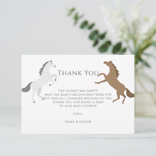 Meisje Verjaardag Rodeo Cowgirl Dank u kaart (Staand voorkant)