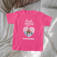 Meisje verjaardag roze foto hart