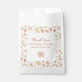 Meisje Verjaardag Roze Pastel Wildflower Bedankzakje