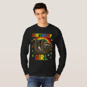 Meisje Verjaardag Sloth B Dag Party Kinder Idee Sl T-shirt (Voorkant volledig)