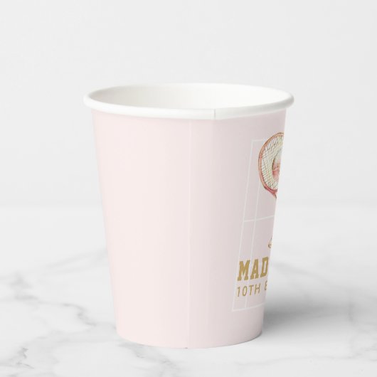 Meisje Verjaardag Tennis Luxe Roos goud Papieren Bekers (Rechts)