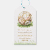 Meisje Verjaardag Voetbal Pink Gold Cadeaulabel (Voorkant)